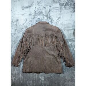 Cripple Creek Mens Brown Suede Leather Fringe Western Blazer Jacket 2XL